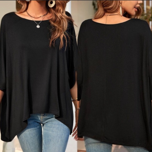 Boho hot pink batwing sleeve loose fit comfy top - Picture 7 of 12